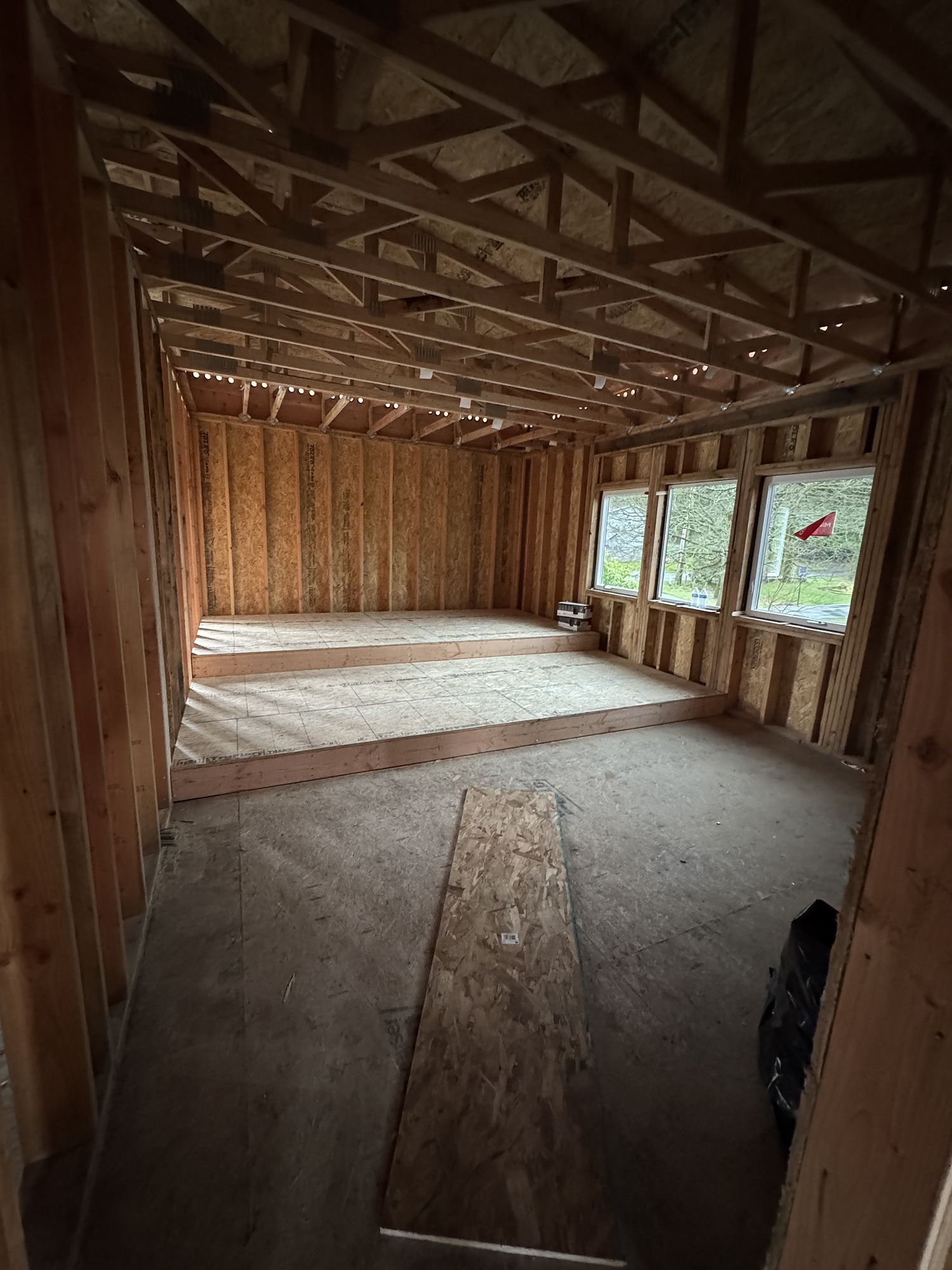 Interior framing — How the Bothell house went up.