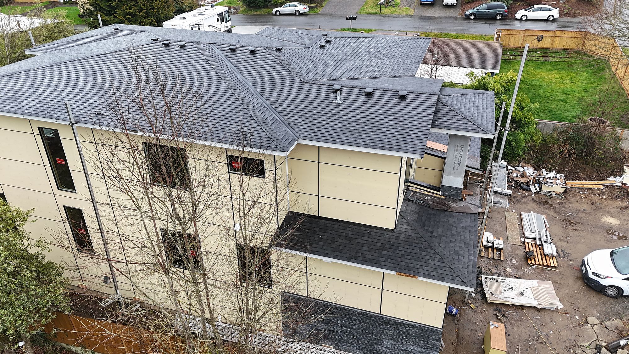 Exterior complete — How the Bothell house went up.