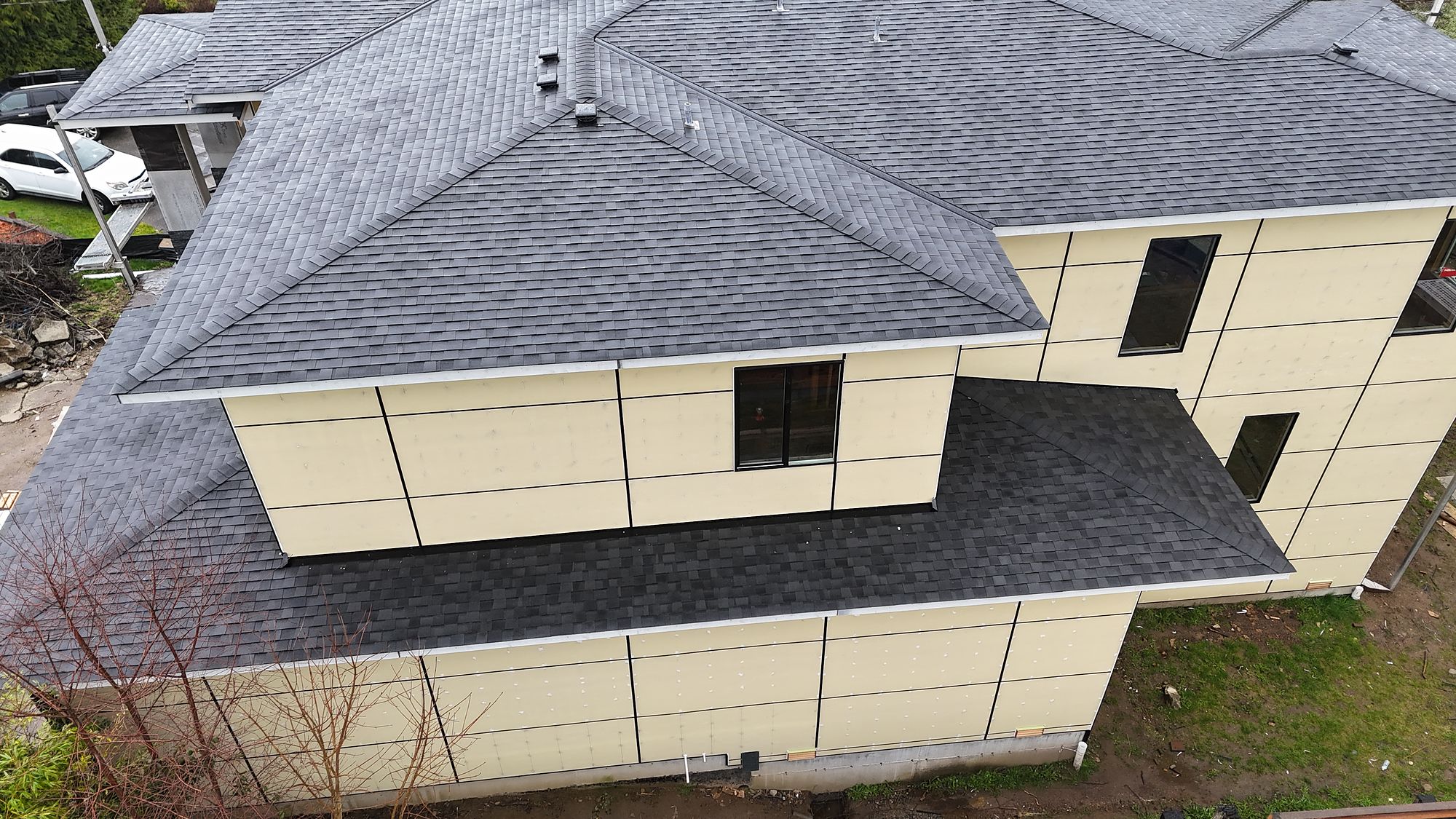 Exterior complete — How the Bothell house went up.