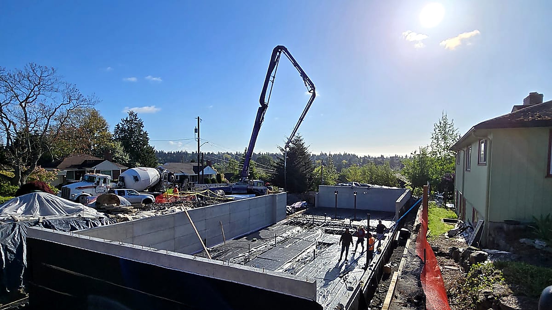 Slab pour — tear-down and rebuild in Seattle
