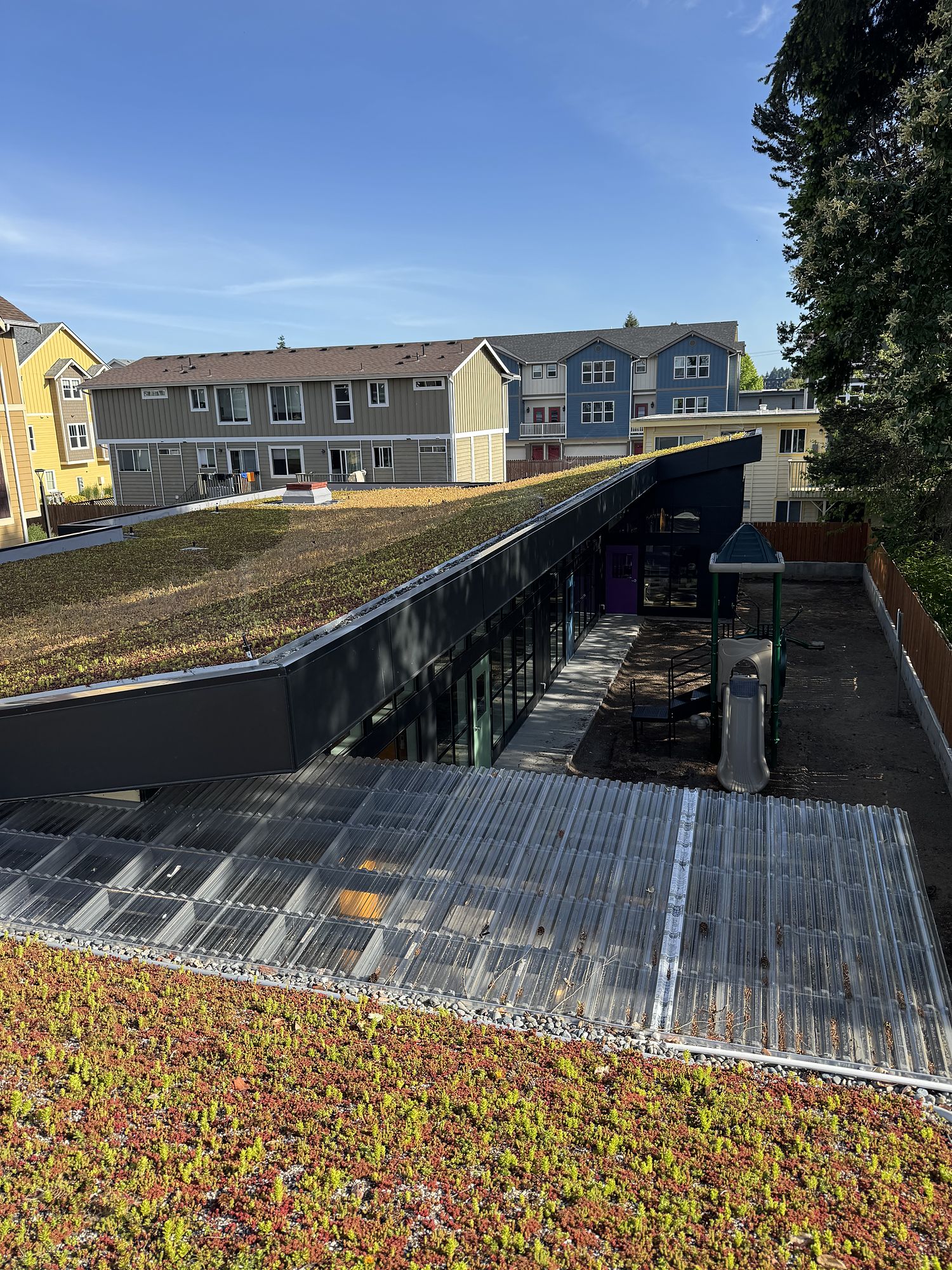 Green roof and site — From an empty lot to a licensed childcare centre.